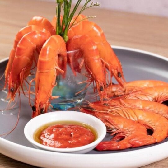 quan sát tôm trước khi nấu