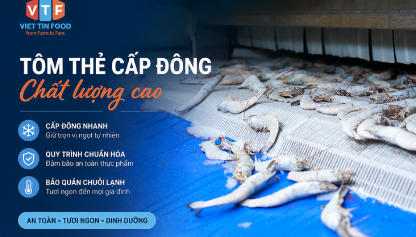 Tôm thẻ cấp đông chất lượng cao tại Viet Tin Food