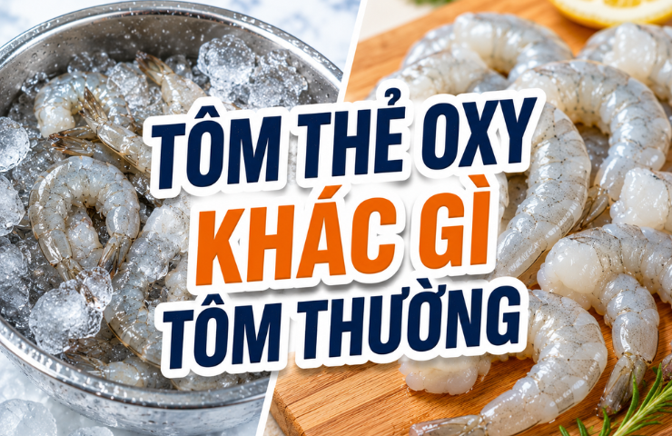 So sánh tôm thẻ oxy bảo quản đúng chuỗi lạnh và tôm rã đông sai cách