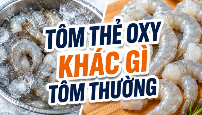 So sánh tôm thẻ oxy bảo quản đúng chuỗi lạnh và tôm rã đông sai cách